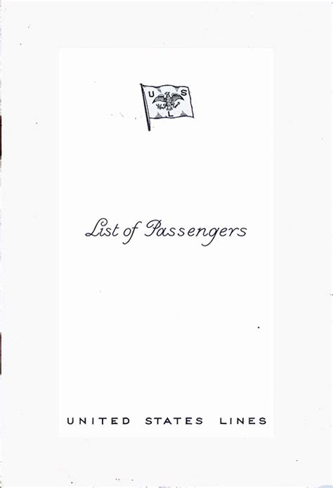 SS Manhattan Passenger List - 29 June 1938 | GG Archives