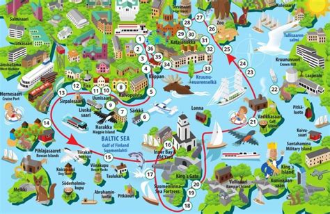 Solve Helsinki Tourist Map jigsaw puzzle online with 600 pieces