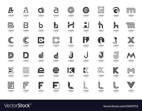 Abstract logos collection with letters Royalty Free Vector