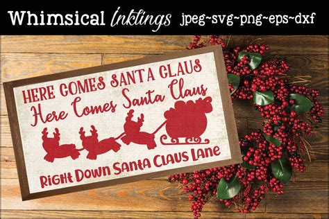 Here Comes Santa Claus SVG (155288) | SVGs | Design Bundles