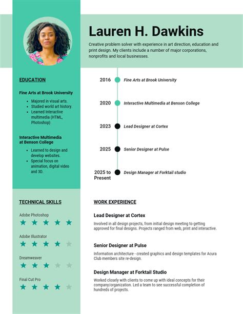 Simple Creative Career Timeline Resume Template - Venngage