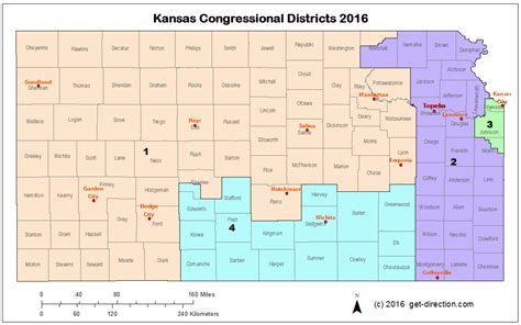 Map of Kansas Congressional Districts 2016