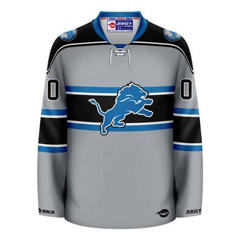 Jersey Ninja - Detroit Lions Grey Hockey Jersey