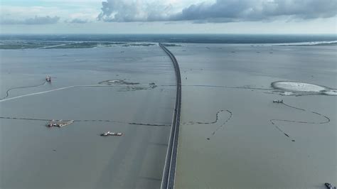 Aerial View Of Padma Multipurpose Bridge Stock Footage SBV-348463626 ...