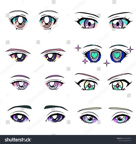 Conjunto de dibujos animados ojos de: vector de stock (libre de regalías) 1495232915 | Shutterstock