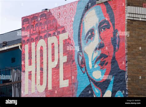 Hope mural for barack obama us presidential campaign by american Stock ...