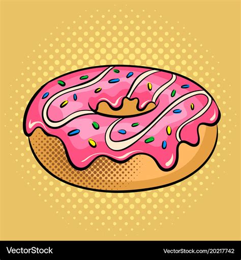 Donut pop art Royalty Free Vector Image - VectorStock