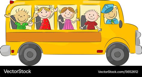 School bus cartoon Royalty Free Vector Image - VectorStock