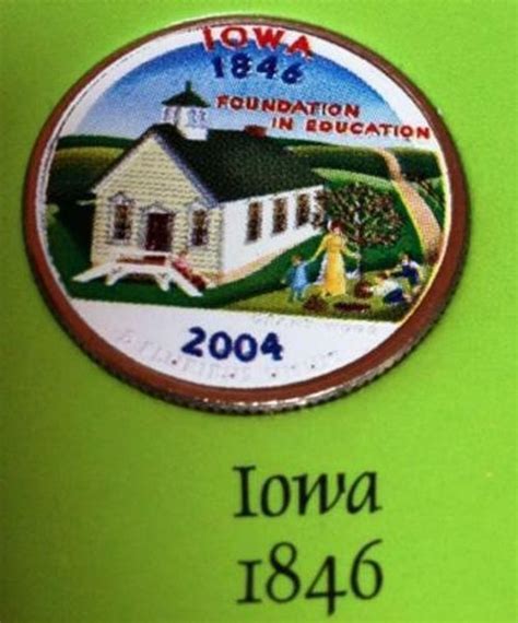 Colorized Iowa 2004-D State Quarter Denver Mint Genuine US Coin Novelty ...