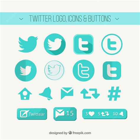 Free Vector | Twitter logo, icons and buttons