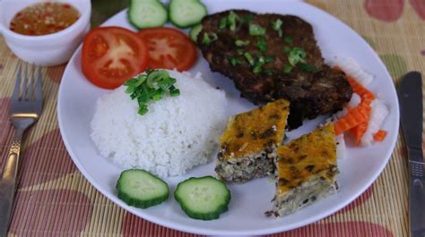 Broken Rice with Grilled Pork Chop and Meatloaf - Com Tam Suon Cha ...