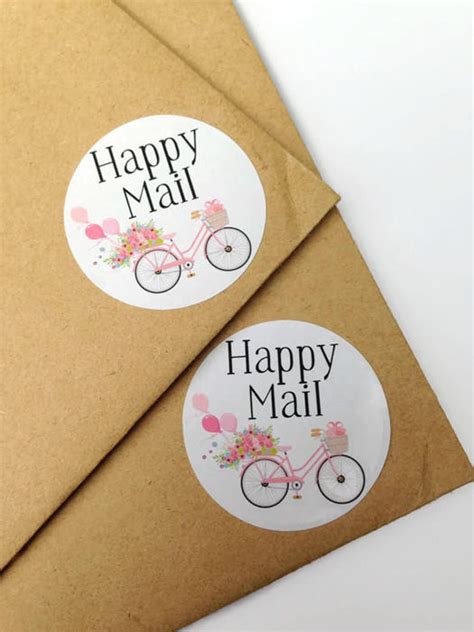 Happy Mail Stickers Mail Stickers Packaging Stickers Happy - Etsy