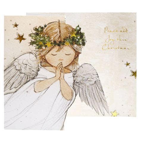 Praying Angel Trifold Christmas Cards in 2020 | Angel christmas cards ...