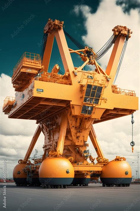 Deck crane. Cargo ship crane. Generative Ai Stock Illustration | Adobe ...