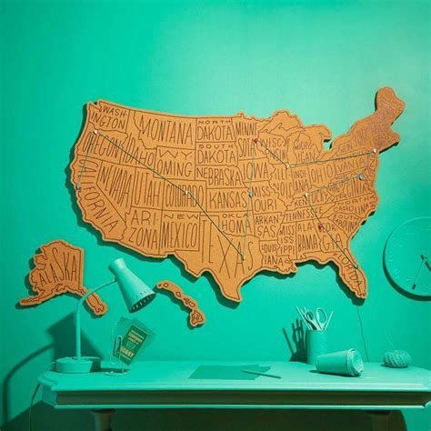 Giant Routed USA Corkboard 54" x 36" | Cork map, Cork board, History wall