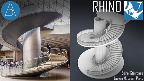 Spiral Staircase - Louvre Museum Paris Rhino 7 Architecture Tutorials For Beginners 2021 | Rhino ...