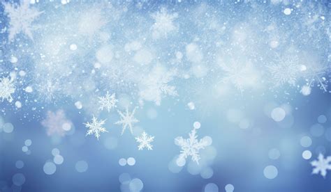 AI generated Modern winter background with snow falling and glowing blue bokeh lights. 36042821 ...