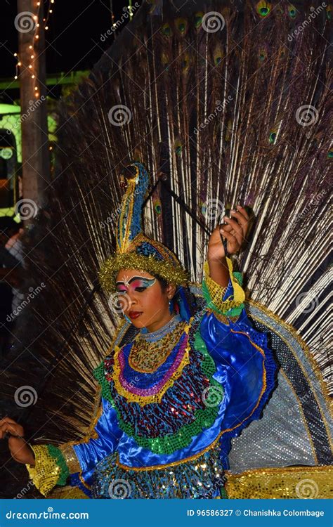 Peacock Dance in a Perahera, Sri Lanka Editorial Photography - Image of temple, modern: 96586327