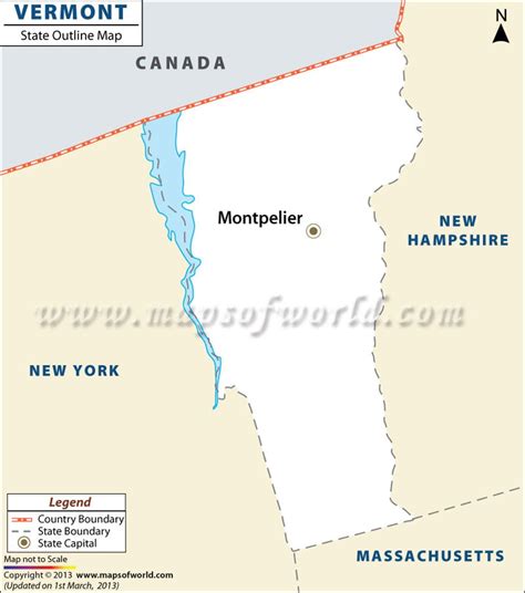 Vermont Map Outline | Blank Map of Vermont