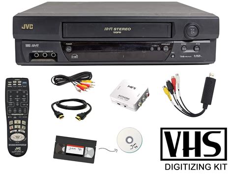 Buy JVC VCR VHS Transfer Bundle w/Remote, USB Adapter, HDMI Converter (Composite AV) Online at ...