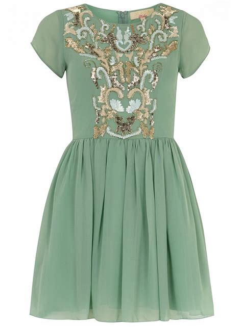 Mint green embellished dress - View All - Dresses - Dorothy Perkins Mint Green Prom Dress, Green ...