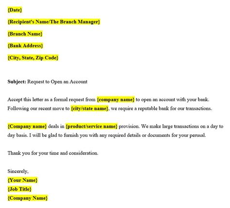 Request Letter to Bank for Opening a Bank Account | Opening a bank ...