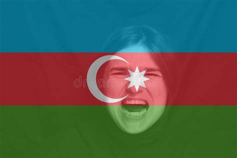 War between Armenia and Azerbaijan. Young Woman with Sad Sight Looking ...