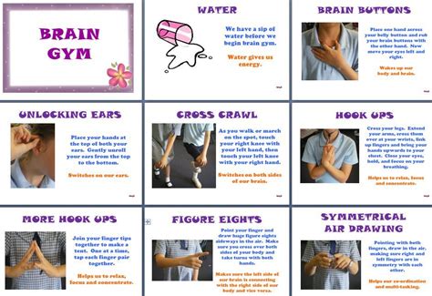 Picture | Brain gym exercises, Brain gym, Gym poster