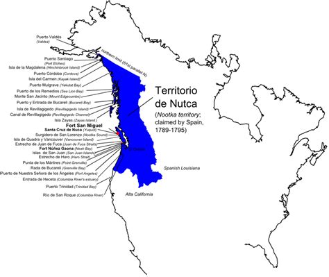 Spanish territorial claims in the West Coast of North America, 18th century [OS] [1024x864 ...