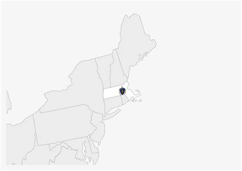 US state Massachusetts map highlighted in Massachusetts flag colors ...