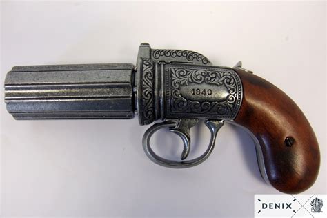 6 barrels Pepper-box revolver, England 1840 (1071) - Pistols - Historical Weapons XVI-XIX C. - Denix