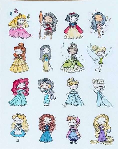 #disney #disneyprincesses #watercolor | Cute disney drawings, Disney princess drawings, Disney ...