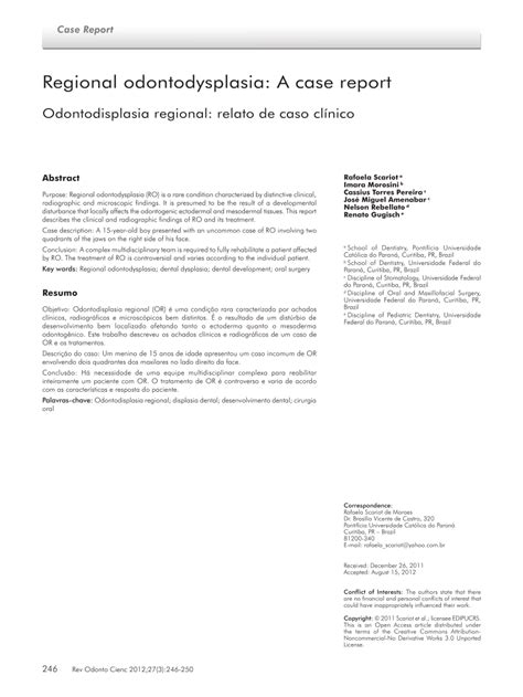 (PDF) Regional odontodysplasia: A case report