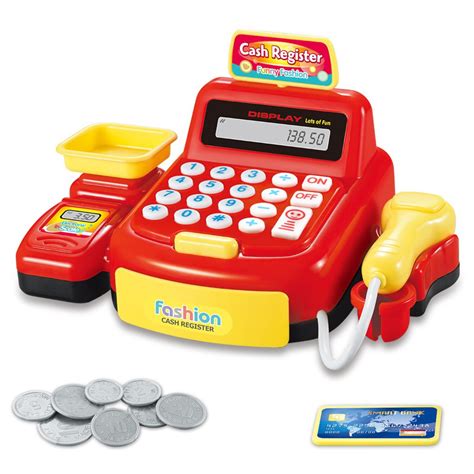 Supermarket Cash Register Kids Toy Cashier Set Pretend Toys Red | Shopee Malaysia