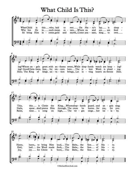 Free Choir Sheet Music – What Child Is This? – Michael Kravchuk