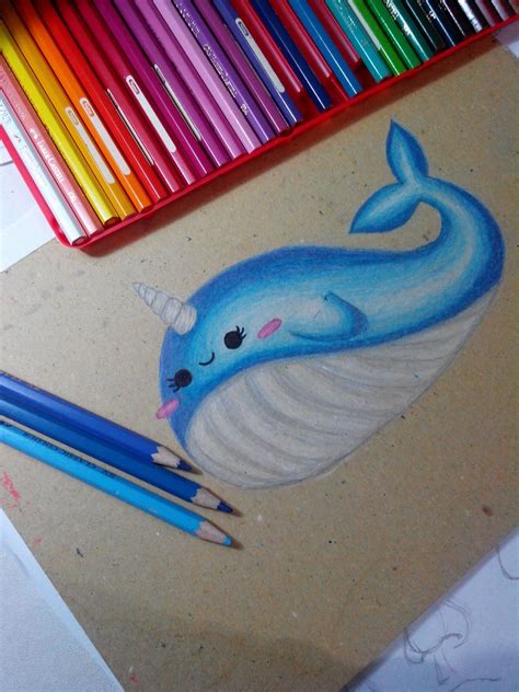 Baby narwhal drawing done by me♥