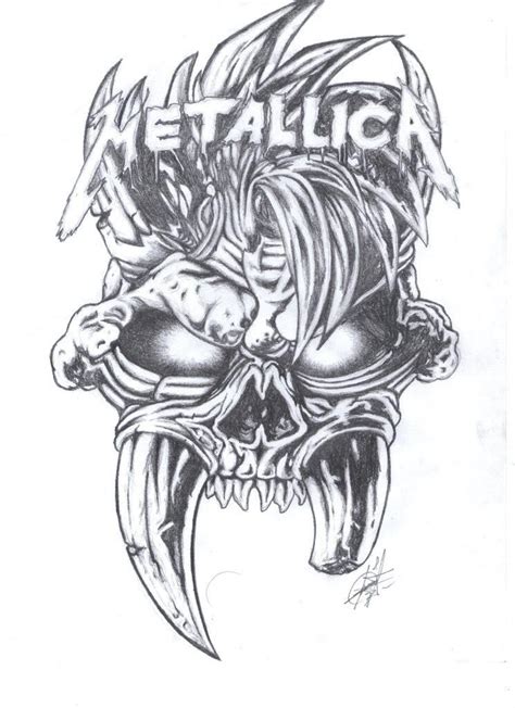 Metallica Tattoo Design - Skull with 'Metallic' Word