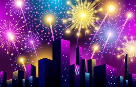 New Year Fireworks Background 13592678 Vector Art at Vecteezy