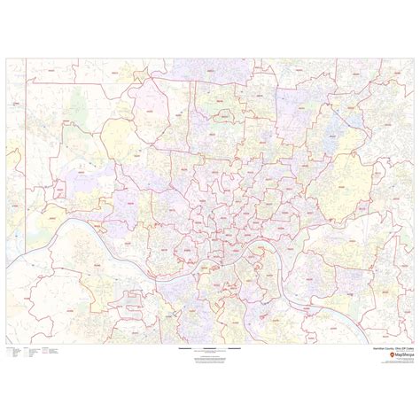 Hamilton County, Ohio - Zip Codes by Map Sherpa - The Map Shop