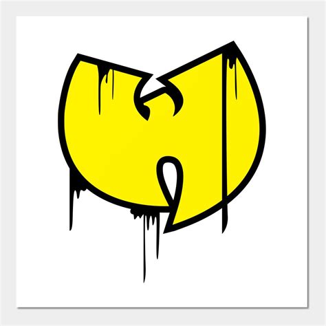a yellow and black logo with dripping paint