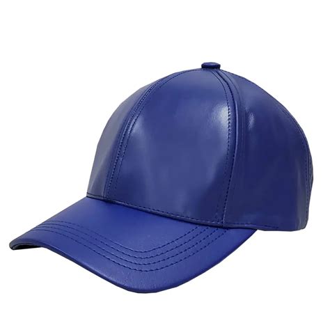 Royal Blue Leather Baseball Cap - Winner Caps MFG. Company