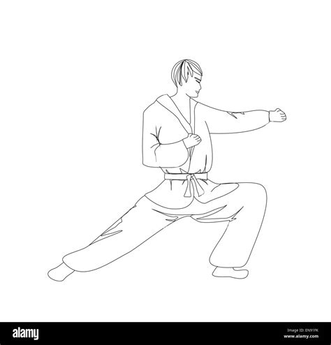 simple sketch of a man doing martial arts Stock Vector Image & Art - Alamy