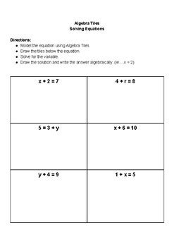 Algebra Tiles worksheets: Interactive Learning for Algebraic Concepts