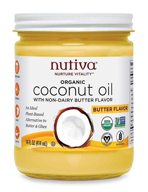 Nutiva Organic Refined Coconut Oil with Butter Flavor 14 Oz : Fresh Health Nutritions