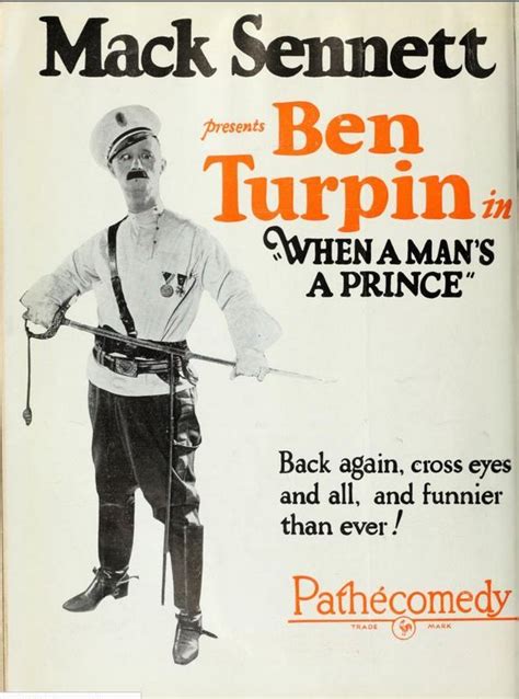 mack sennett films | Ben Turpin in When a Man's a Prince | Silent film, Physical comedy, Real movies