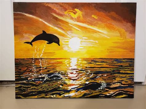 Dolphin Jumping into the Ocean | Etsy | Painting, Art, Sell your art