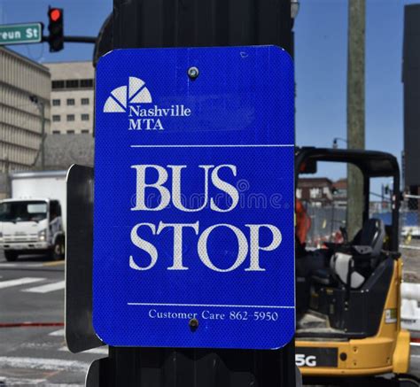 Nashville Area Transit Authority Bus Stop Editorial Photo - Image of ...