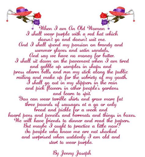 I have always loved this poem by Jenny Joseph... It makes me think of my mum! | Red hats, Red ...