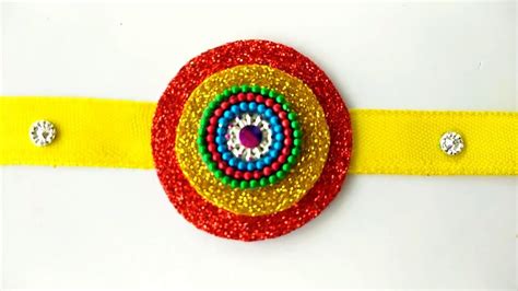 SIMPLE RAKHI MAKING AT HOME || BEAUTIFUL RAKHI CRAFT FOR RAKSHA BANDHAN