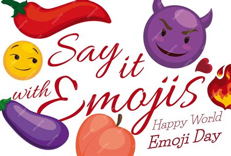 Premium Vector | Suggestive conversation with emojis for world emoji day